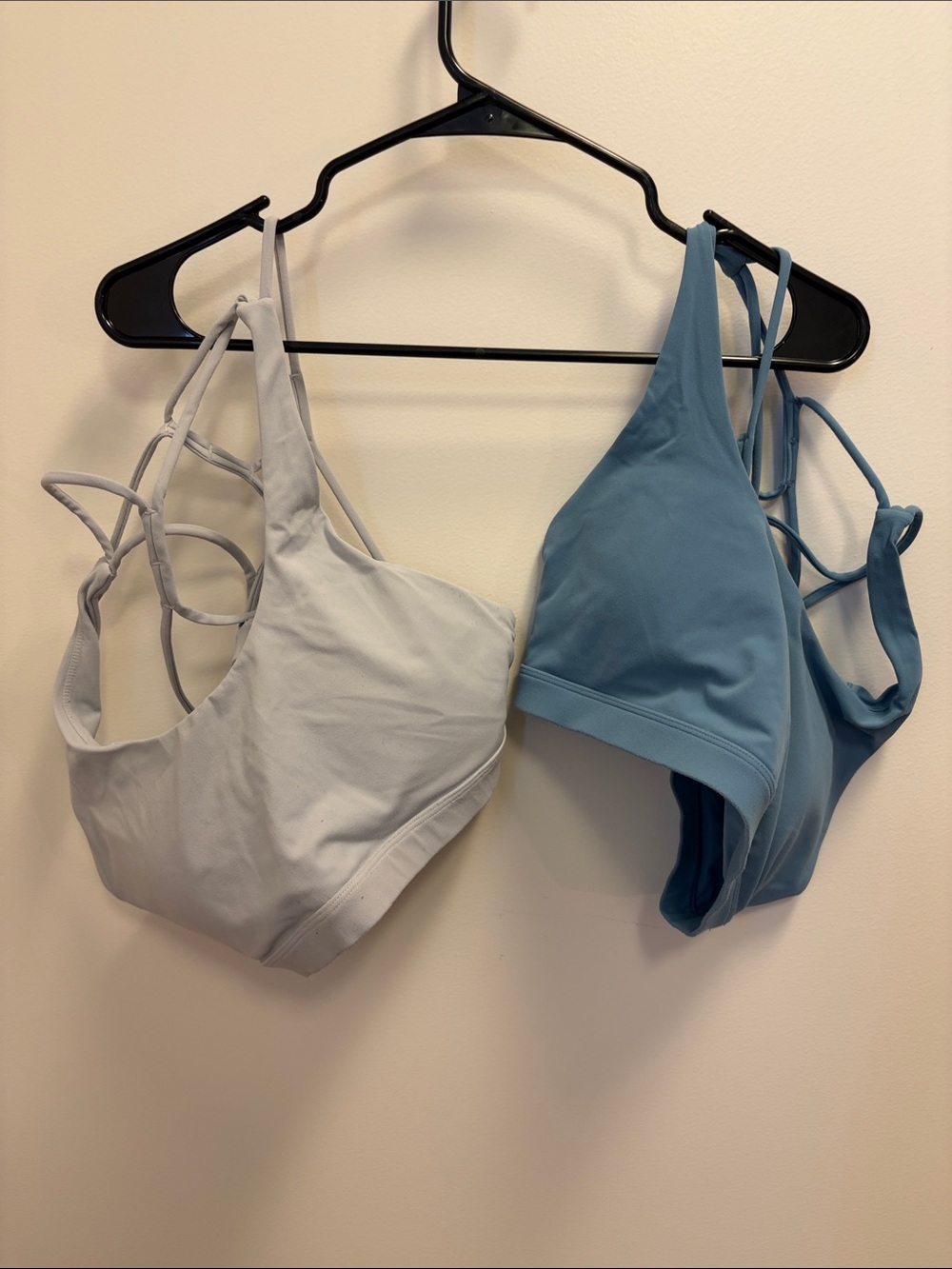 Strappy Bralette Duo in Light Blue and Slate White- Women